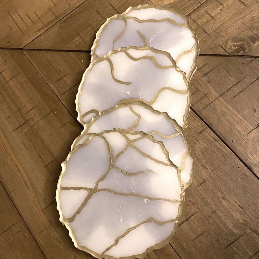 Marble resign coaster set handmade